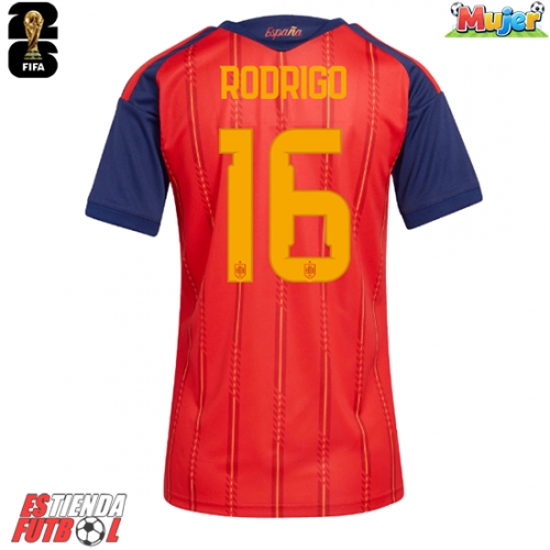 España Rodri Hernandez #16 Primera Equipación Mujer Mundial 2026 Manga Corta